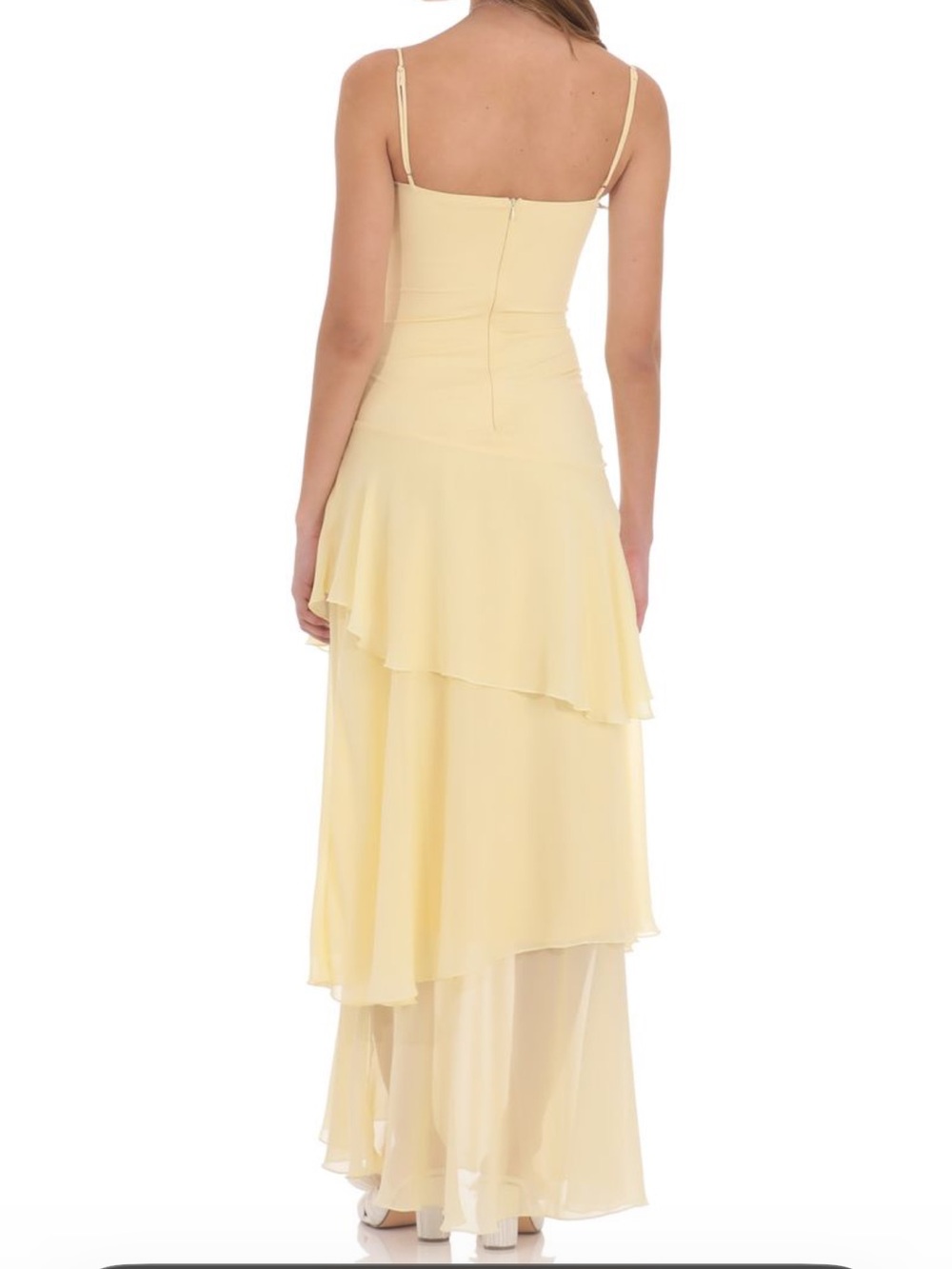 Yellow Ruffle Maxi Dres - Picture 5 of 5